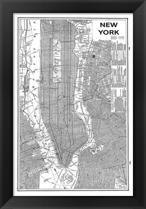 Framed Inverted New York Map Print