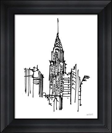Framed Chrysler Building Sketch Print