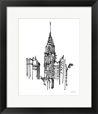 Framed Chrysler Building Sketch Print