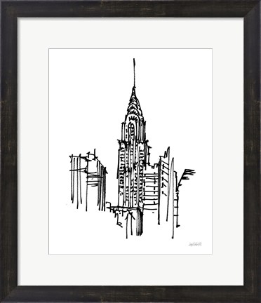 Framed Chrysler Building Sketch Print