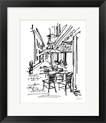 Framed Cafe Sketch II Print