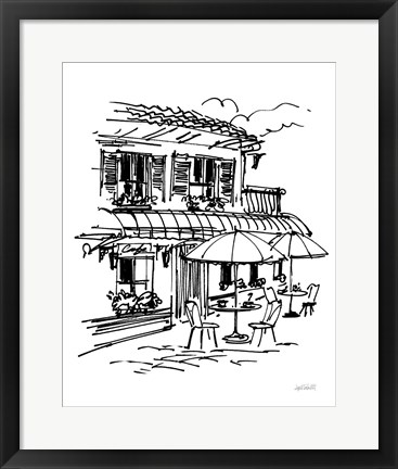 Framed Cafe Sketch I Print