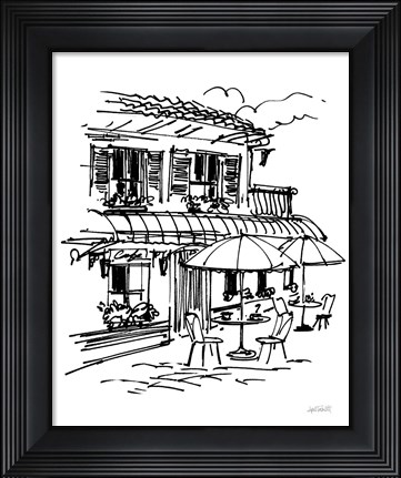 Framed Cafe Sketch I Print