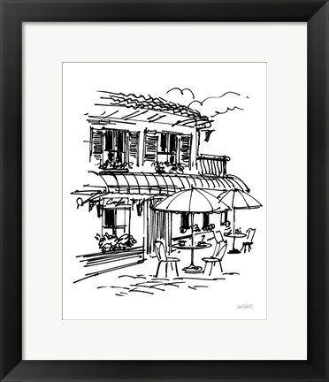 Framed Cafe Sketch I Print