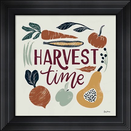 Framed Harvest Lettering I Print