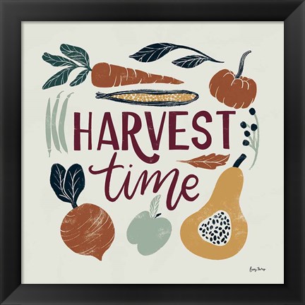 Framed Harvest Lettering I Print