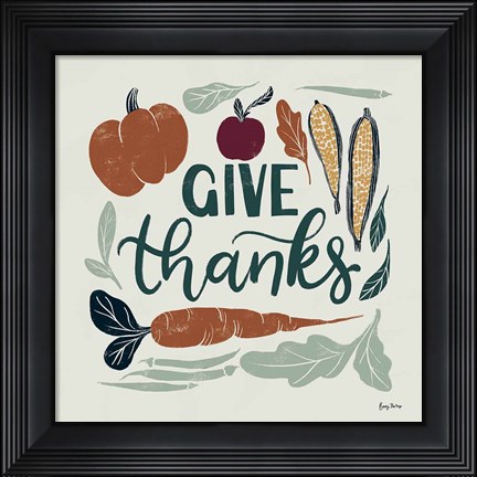 Framed Harvest Lettering II Print