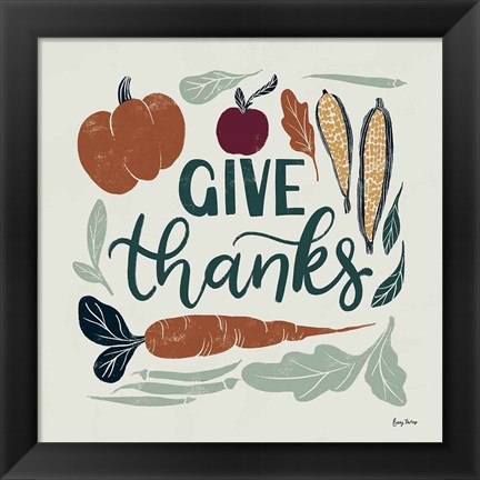 Framed Harvest Lettering II Print