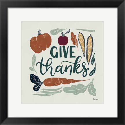 Framed Harvest Lettering II Print