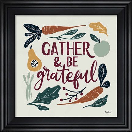 Framed Harvest Lettering III Print