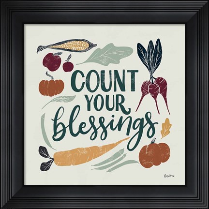 Framed Harvest Lettering IV Print