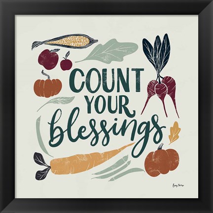 Framed Harvest Lettering IV Print