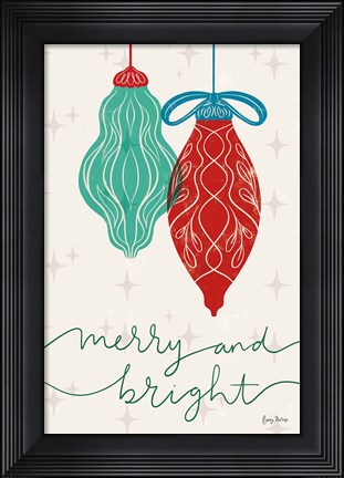 Framed Retro Ornaments VIII Print
