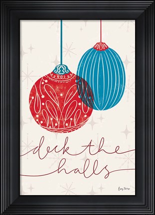 Framed Retro Ornaments V Print