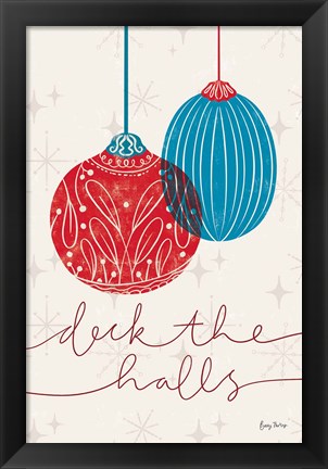 Framed Retro Ornaments V Print