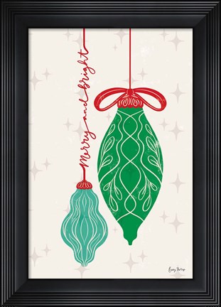 Framed Retro Ornaments IV Print