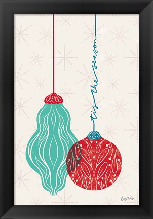 Framed Retro Ornaments III Print