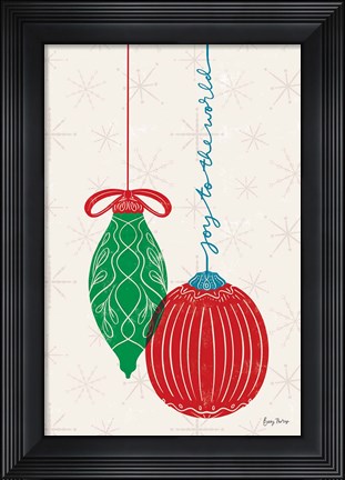Framed Retro Ornaments II Print