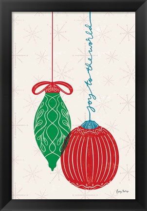 Framed Retro Ornaments II Print