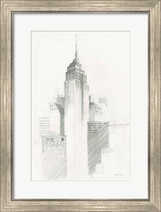 Framed City Sketch I Print