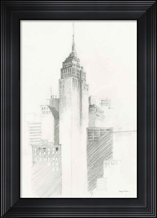 Framed City Sketch I Print