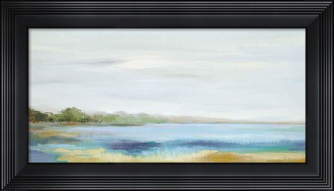 Framed Emerald Lagoon Light Crop Print