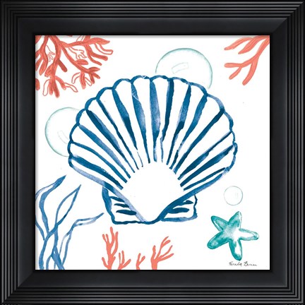 Framed Coastal Jewels III Bright Print