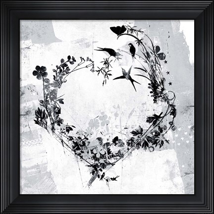 Framed Floral Heart Print