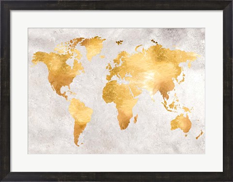 Framed Gold World Print