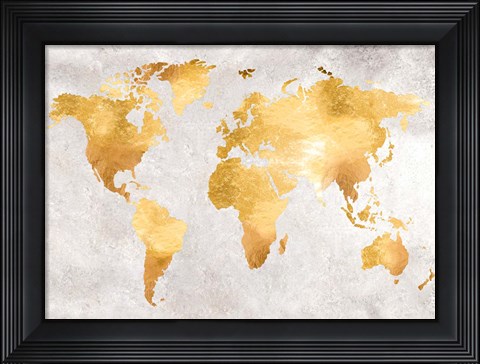 Framed Gold World Print