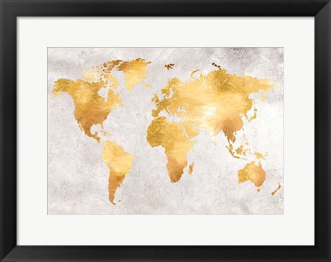 Framed Gold World Print