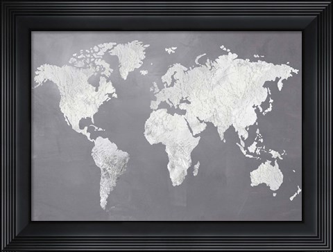 Framed Silver World Print
