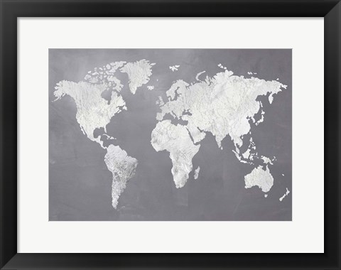 Framed Silver World Print