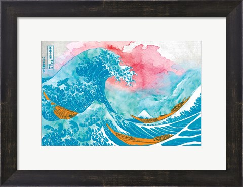 Framed Great Teal Wave Print