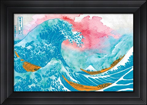 Framed Great Teal Wave Print
