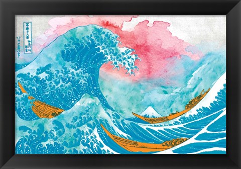 Framed Great Teal Wave Print