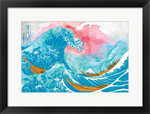 Framed Great Teal Wave Print