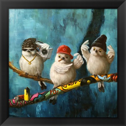 Framed Birdz in da Hood No. 2 Print