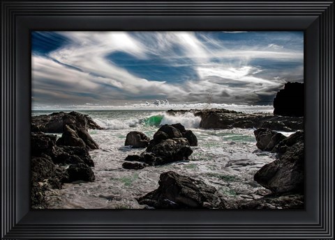 Framed Tide and Rock Print