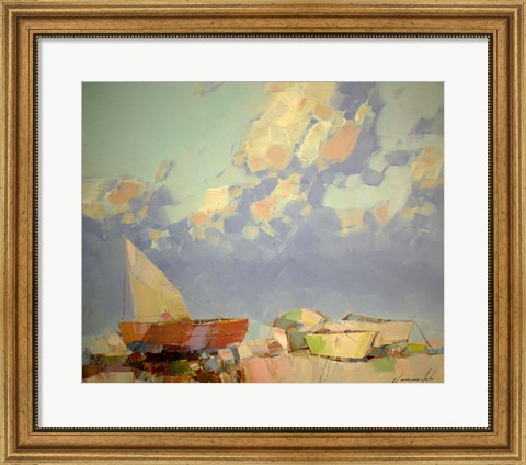 Framed Fishing Boats II Print