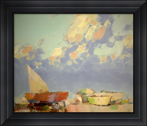 Framed Fishing Boats II Print