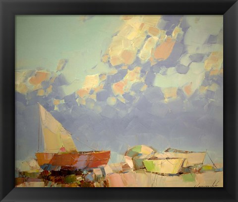 Framed Fishing Boats II Print