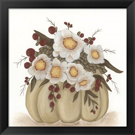 Framed Floral Pumpkin Print