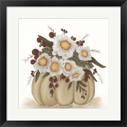 Framed Floral Pumpkin Print