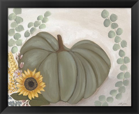 Framed Green Pumpkin Print