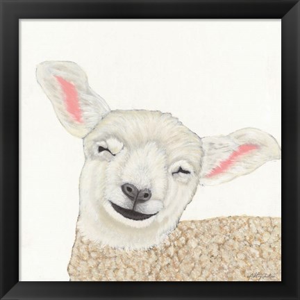 Framed Smiling Sheep Print