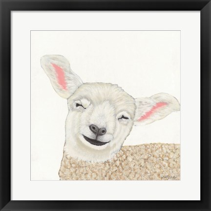 Framed Smiling Sheep Print