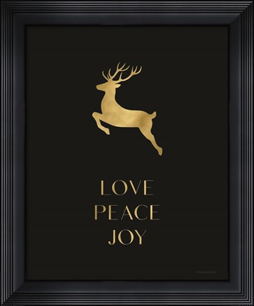 Framed Love, Peace, Joy Reindeer Print