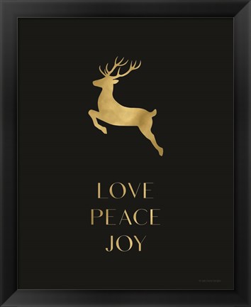 Framed Love, Peace, Joy Reindeer Print