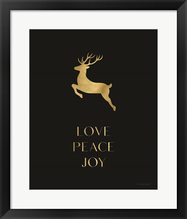 Framed Love, Peace, Joy Reindeer Print